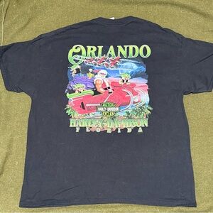 Harley Davidson Men’s Christmas T-shirt Size XL Santa Holiday Biker Orlando